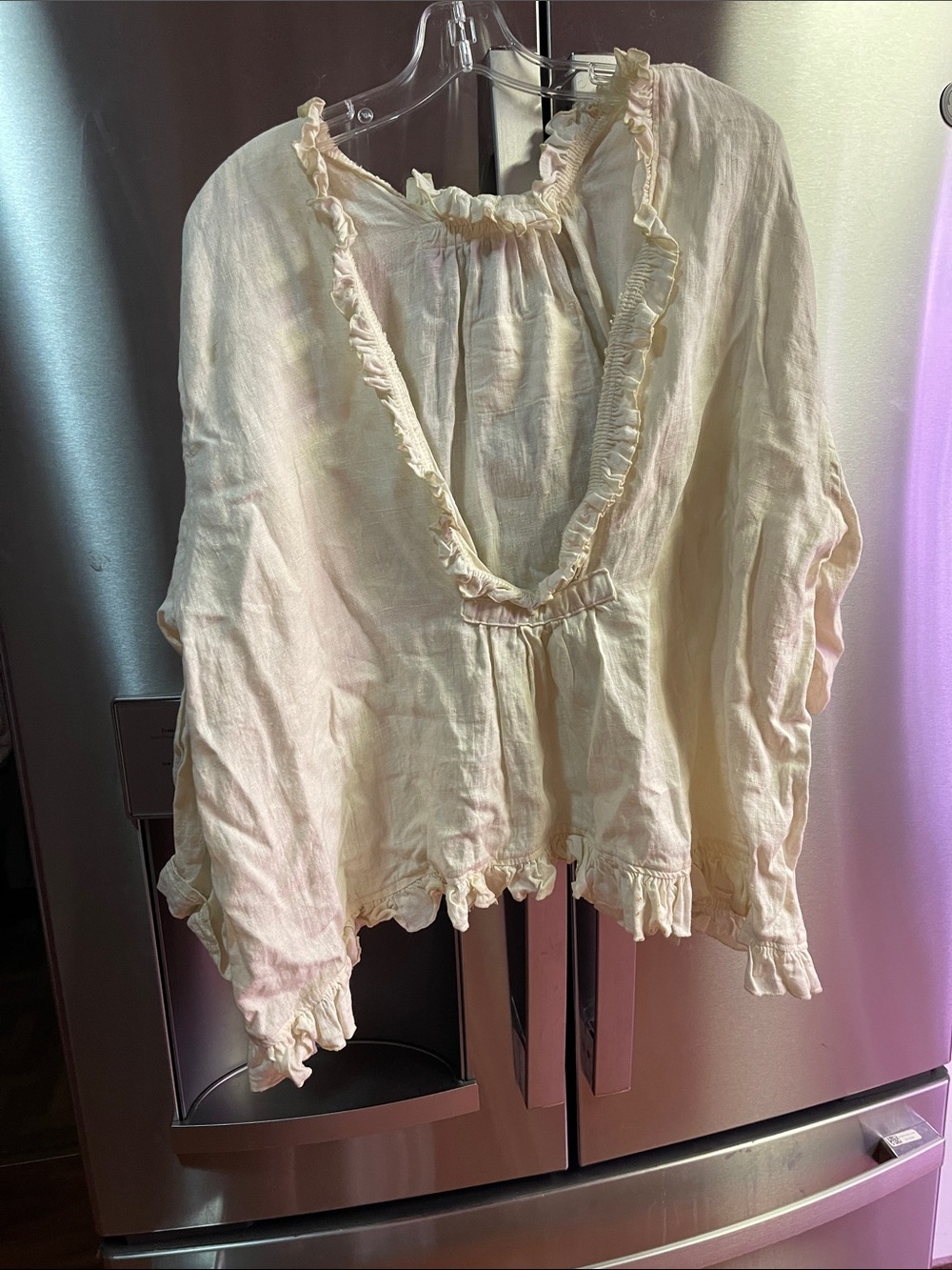 Magnolia Pearl Cream Ruffle Peasant Blouse